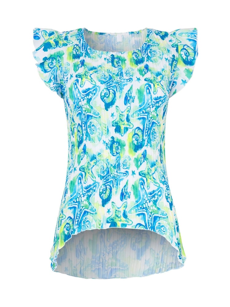 Joe Browns Blue Clear Waters Printed Plisse Top - Image 5 of 5