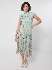 Joe Browns Green Garden Party Embroidered Dress - Image 5 of 6