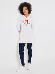 Joe Browns White Wild Roses Graphic Longline Top - Image 4 of 5