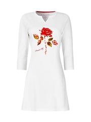 Joe Browns White Wild Roses Graphic Longline Top - Image 5 of 5
