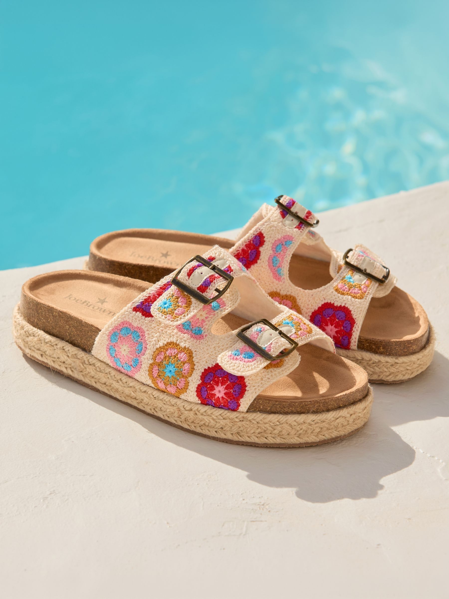 Buy Joe Browns Cream Talamanca Crochet Sandals from the Next UK