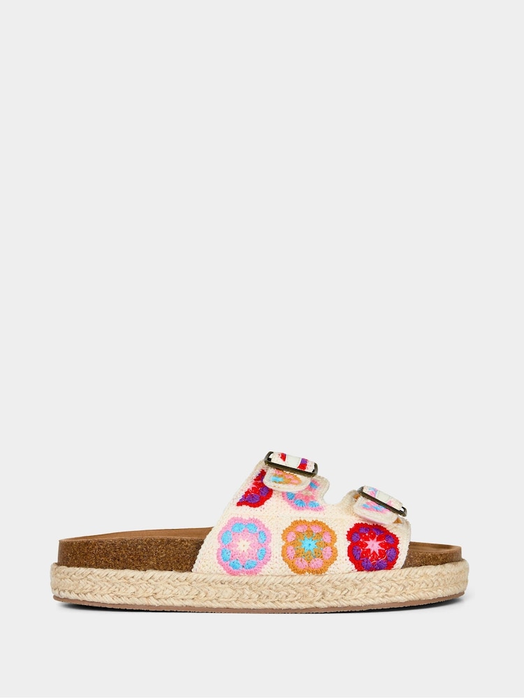 Joe Browns Cream Talamanca Crochet Sandals - Image 2 of 5