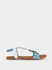 Joe Browns Blue Shimmering Sea Horse Sandals - Image 2 of 4
