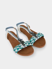 Joe Browns Blue Shimmering Sea Horse Sandals - Image 4 of 4