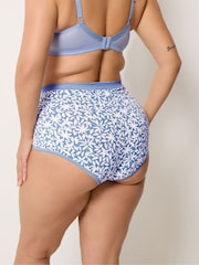 Yours Curve Blue Silhouette Leaf Print Full Briefs 5 Pack - Image 3 of 9