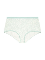 Yours Curve Blue Silhouette Leaf Print Full Briefs 5 Pack - Image 6 of 9