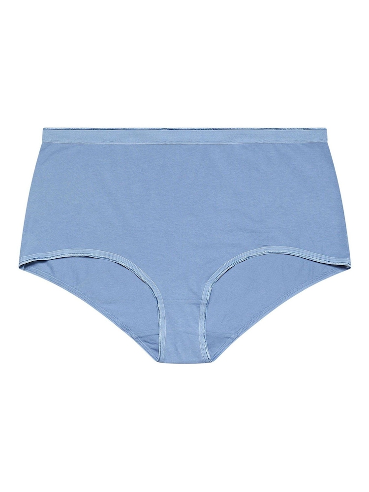 Yours Curve Blue Silhouette Leaf Print Full Briefs 5 Pack - Image 9 of 9