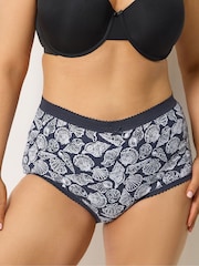 Yours Curve Blue Seaside Print Full Briefs 5 Pack - Image 4 of 9