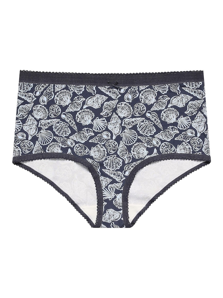 Yours Curve Blue Seaside Print Full Briefs 5 Pack - Image 9 of 9 Yours Curve Blue Seaside Print Full Briefs 5 Pack - Image 9 of 9