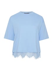Azul claro - Yours Curve Limited Lace Hem Top - Imagen 5 de 6
