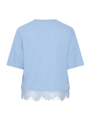Azul claro - Yours Curve Limited Lace Hem Top - Imagen 6 de 6