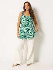 Yours Curve Green Frill Vest Top - Image 2 of 5