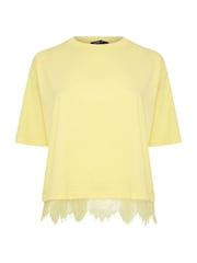 Yours Curve Yellow Limited Lace Hem Top - Image 5 of 5