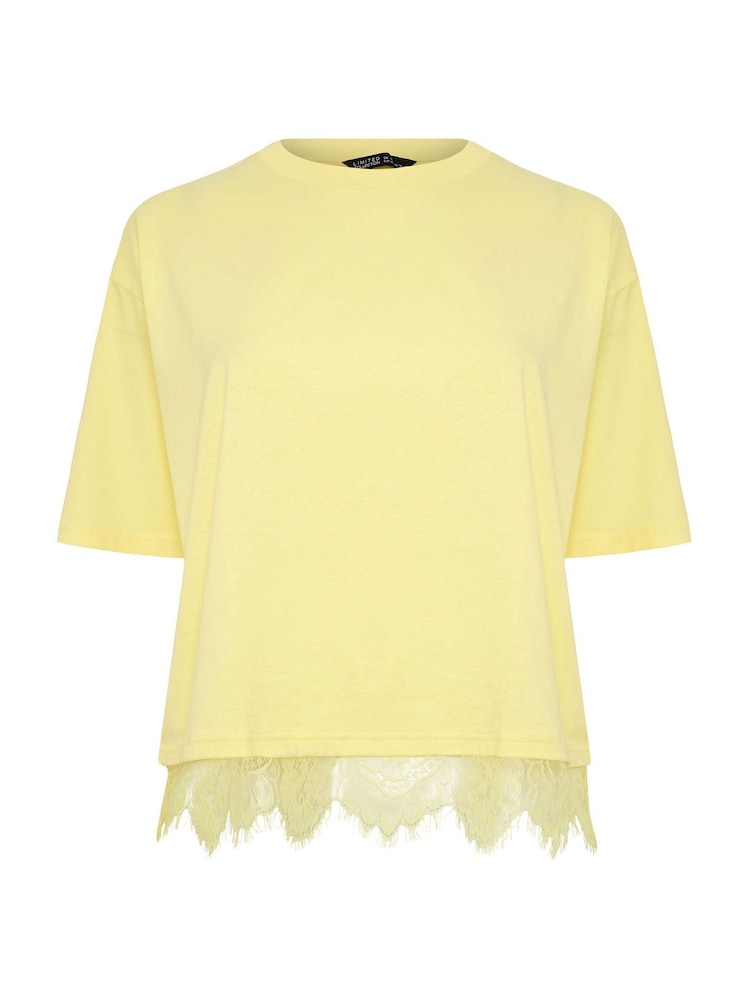 Yours Curve Yellow Limited Lace Hem Top - Image 5 of 5 Yours Curve Yellow Limited Lace Hem Top - Image 5 of 5