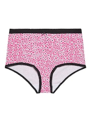 Yours Curve Pink Daisy Print 5 Pack Full Briefs - Image 7 of 10