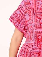 Rosa - Vestido túnica con mangas con volantes de Yours Curve - Imagen 4 de 4