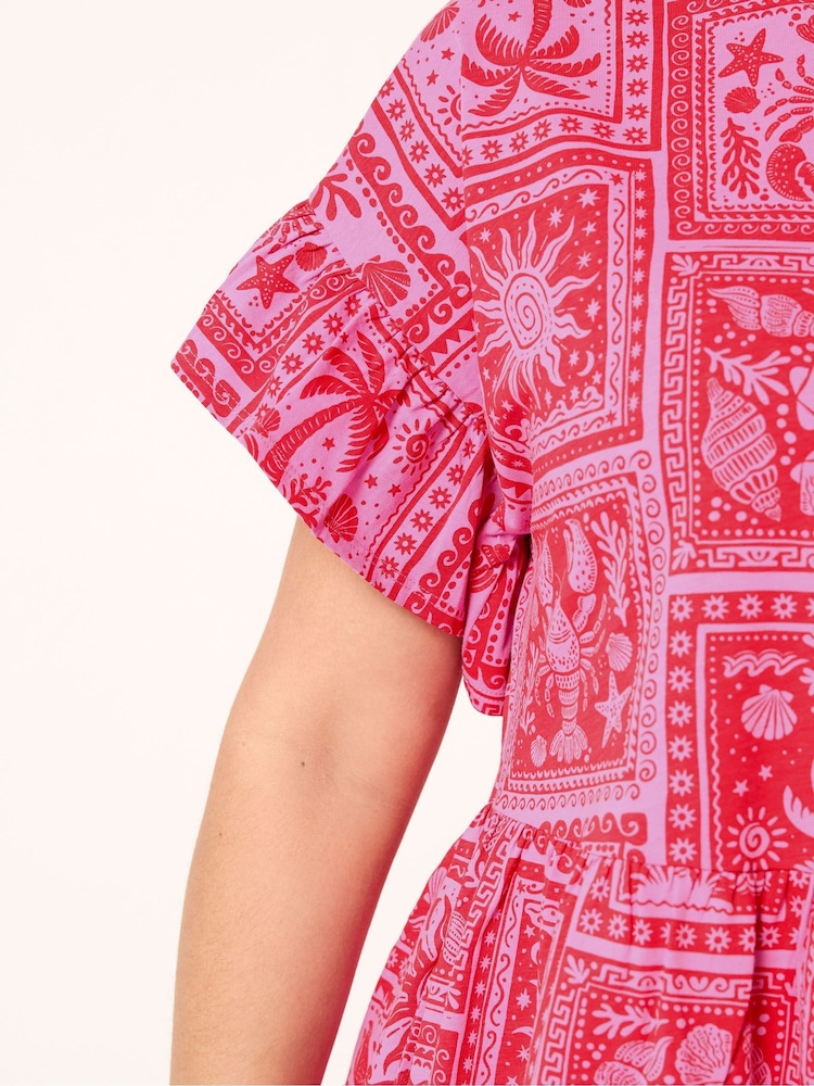 Rosa - Vestido túnica con mangas con volantes de Yours Curve - Imagen 4 de 4