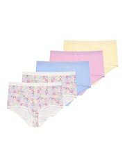 Pink Spring Floral Print - Yours Curve高腰三角褲5條裝 - 圖片 5，共 10