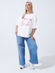 Yours Curve White Limited Mother Of The Bride Metallic T-Shirt - Image 2 of 5