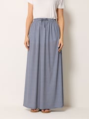 Long Tall Sally Blue Gingham Shirred Waist Skirt - Image 2 of 5