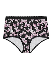 Yours Curve Pink Inky Floral Print 5 Pack Full Briefs - Image 7 of 9