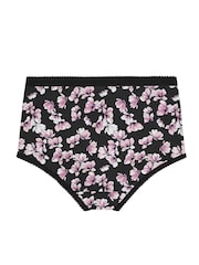 Yours Curve Pink Inky Floral Print 5 Pack Full Briefs - Image 9 of 9