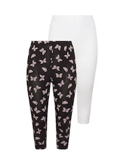 Yours Curve White Cropped Leggings 2 Pack - Image 6 of 8