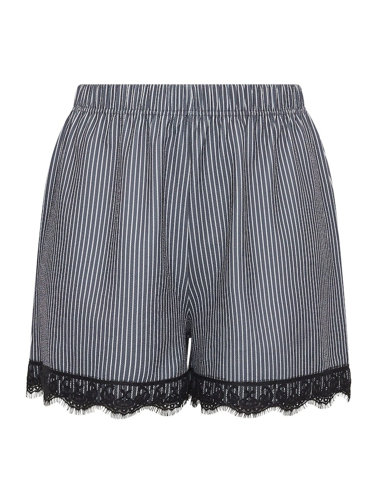 Yours Curve Grey Limited Pinstripe Lace Shorts - Image 5 of 5 Yours Curve Grey Limited Pinstripe Lace Shorts - Image 5 of 5
