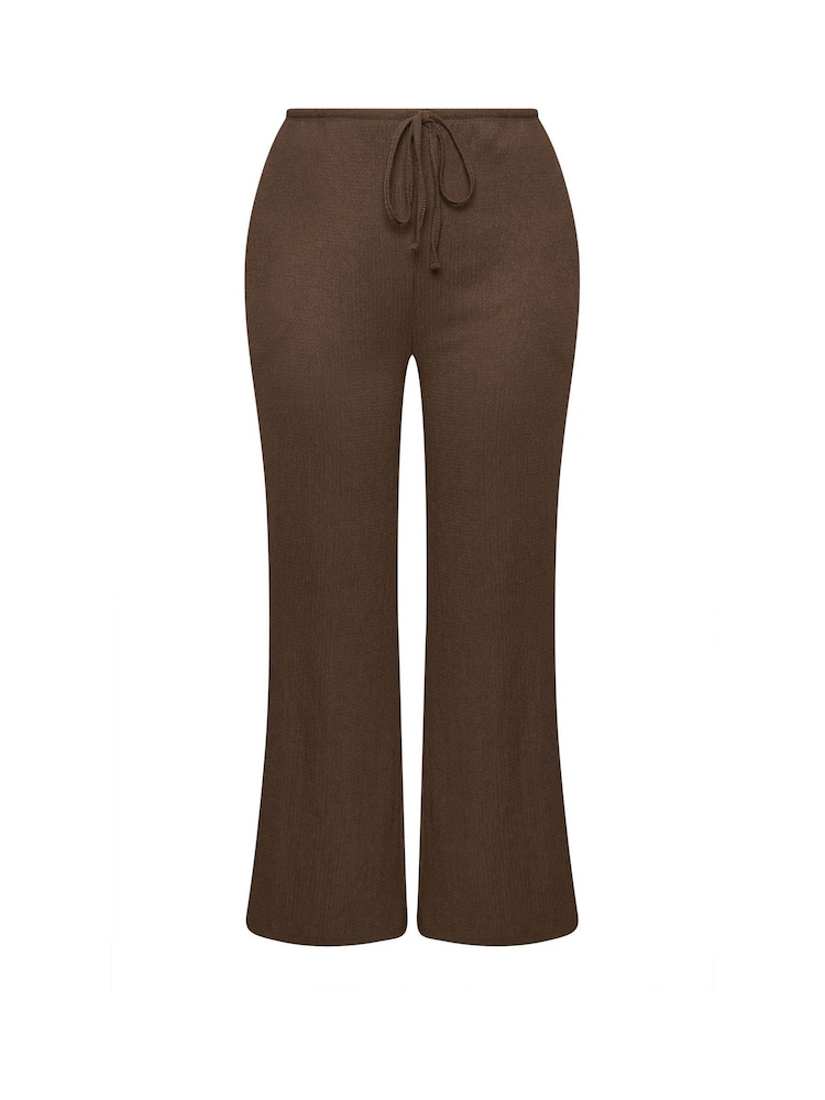 Yours Curve Brown Wide Leg Trousers 2 Pack - Image 8 of 8