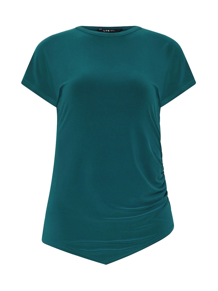 Long Tall Sally Blue Asymmetric Ruched Top - Image 5 of 5 Long Tall Sally Blue Asymmetric Ruched Top - Image 5 of 5