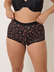 Yours Curve Black Hot Stuff Chillies Briefs 5 Pack - Image 2 of 10