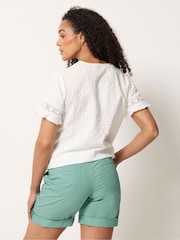M&Co Green Cotton Poplin Shorts - Image 3 of 5