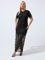 Yours Curve Black Limited Lace Throw Over Dress - Image 1 of 5