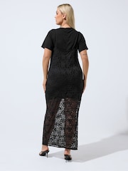 Yours Curve Black Limited Lace Throw Over Dress - Image 3 of 5