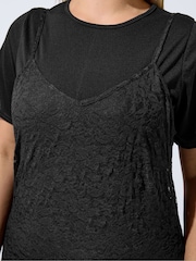 Yours Curve Black Limited Lace Throw Over Dress - Image 4 of 5