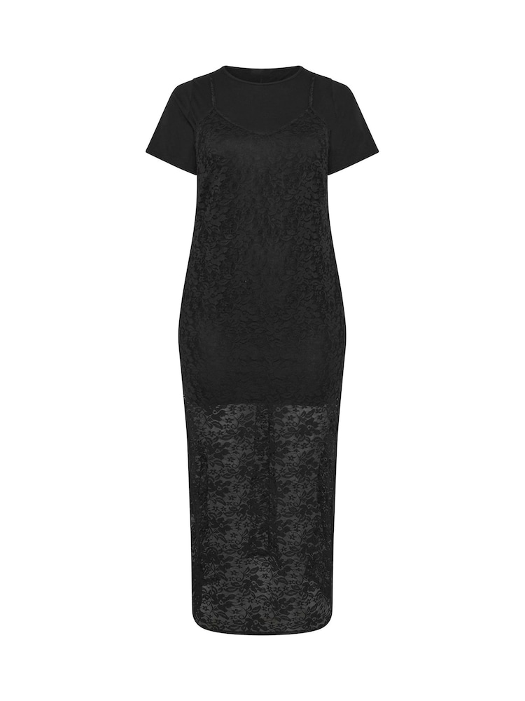 Yours Curve Black Limited Lace Throw Over Dress - Image 5 of 5