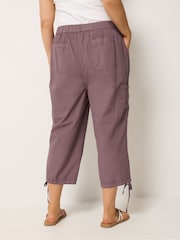 Yours Curve Pink Cropped Cargo Trousers - Image 3 of 5