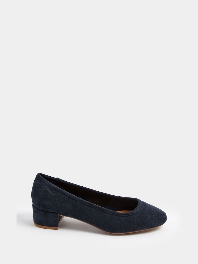 Long Tall Sally Blue Block Heel Ballerina Pumps - Image 2 of 4