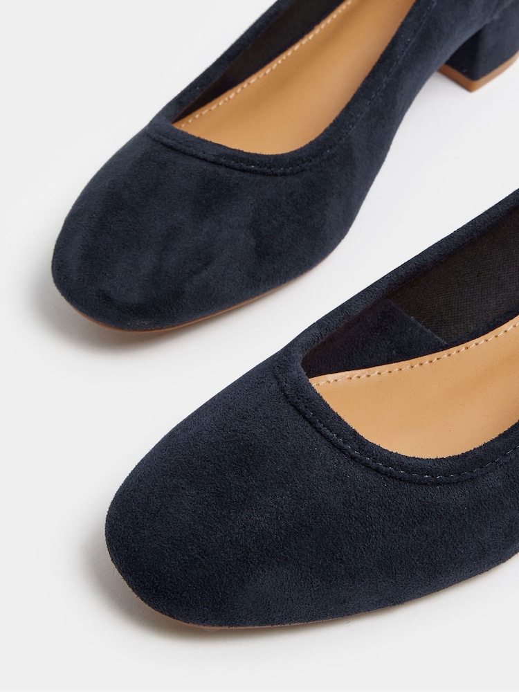 Long Tall Sally Blue Block Heel Ballerina Pumps - Image 4 of 4