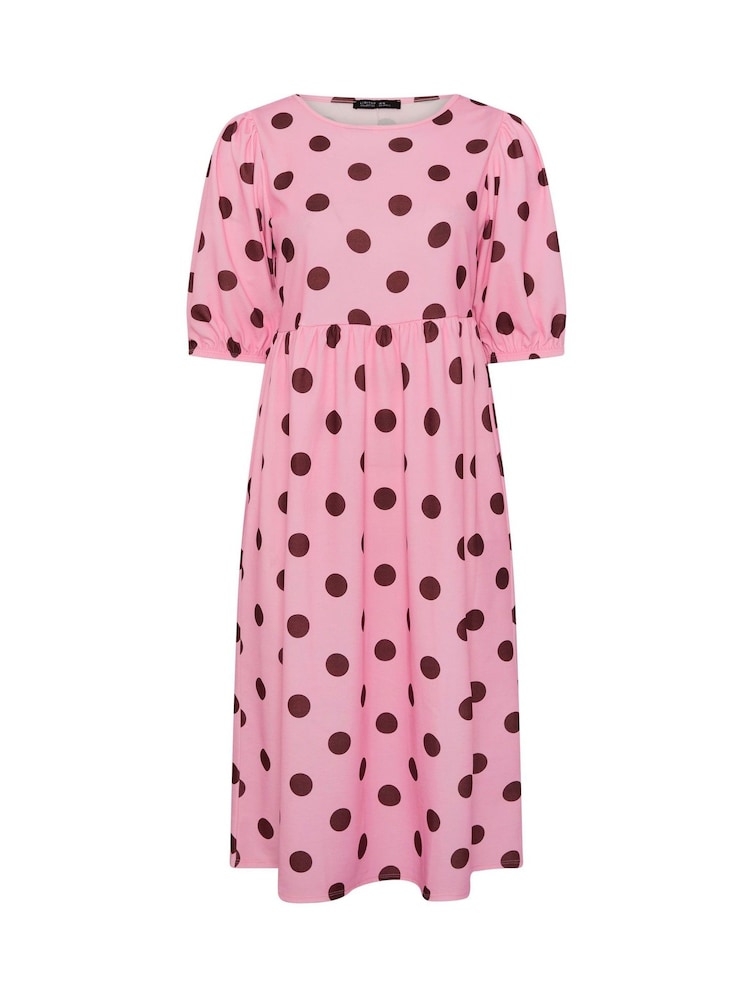 Yours Curve Pink Limited Polka Dot Dress - Image 5 of 5 Yours Curve Pink Limited Polka Dot Dress - Image 5 of 5