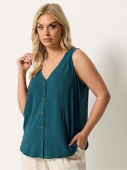 Yours Curve Green Airflow Waistcoat Vest - Image 1 of 5
