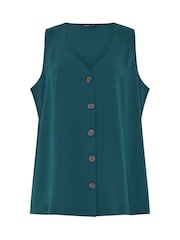 Yours Curve Green Airflow Waistcoat Vest - Image 5 of 5