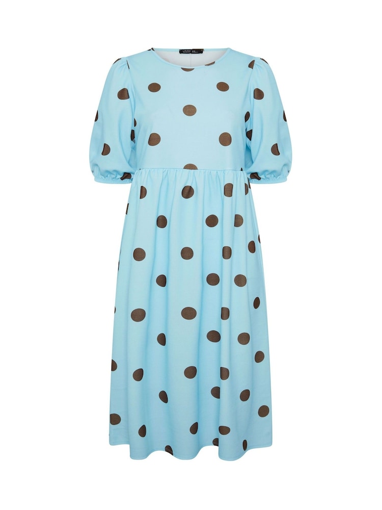 Yours Curve Blue Limited Polka Dot Dress - Image 5 of 5 Yours Curve Blue Limited Polka Dot Dress - Image 5 of 5