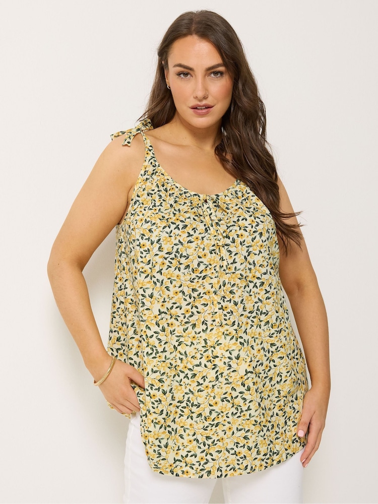 Yours Curve Yellow Cami Vest Top - Image 1 of 5 Yours Curve Yellow Cami Vest Top - Image 1 of 5