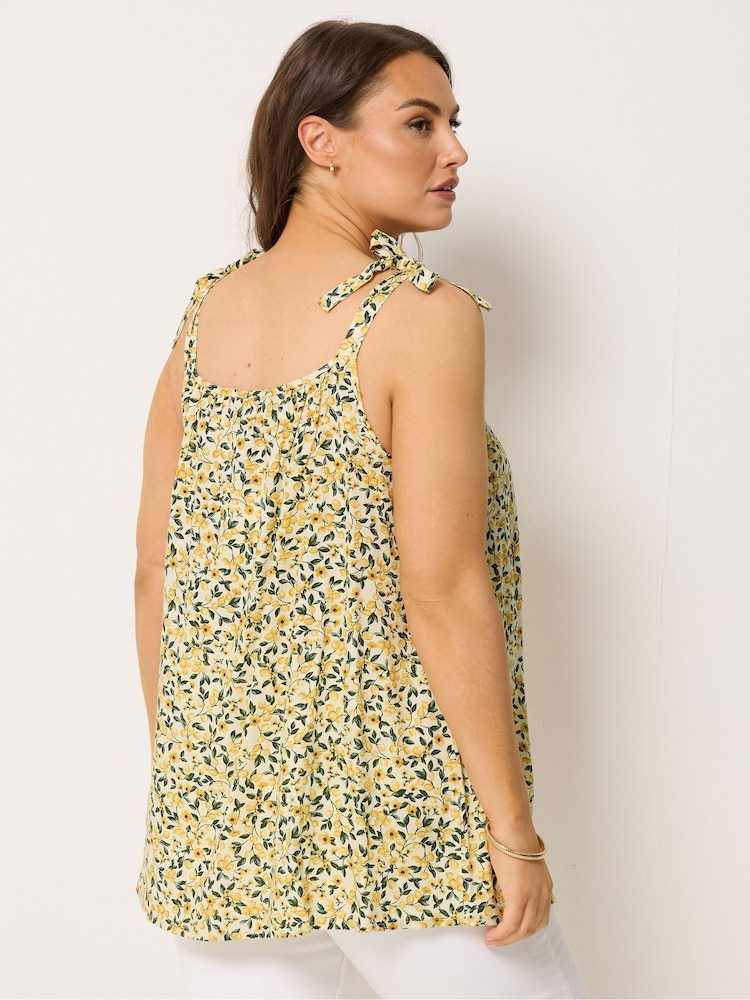 Yours Curve Yellow Cami Vest Top - Image 2 of 5 Yours Curve Yellow Cami Vest Top - Image 2 of 5