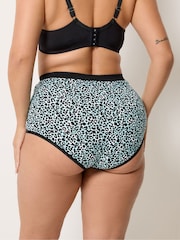 Yours Curve Blue Animal Print Full Briefs 5 Pack - Image 3 of 7