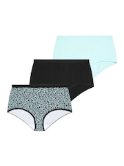 Yours Curve Blue Animal Print Full Briefs 5 Pack - Image 5 of 7