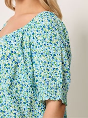 Yours Curve Blue Boho Top - Image 4 of 5