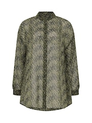 Yours Curve Green Animal Shirt - Image 5 of 5