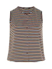 Yours Curve Yellow Limited Stripe Button Waistcoat - Image 5 of 5